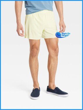 Small - Men's Run Shorts 5in - All In Motion - Lemon Yellow